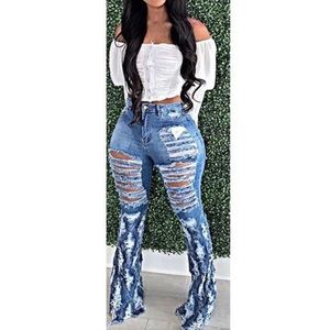 Brand New Sugar Popped fringe Jeans